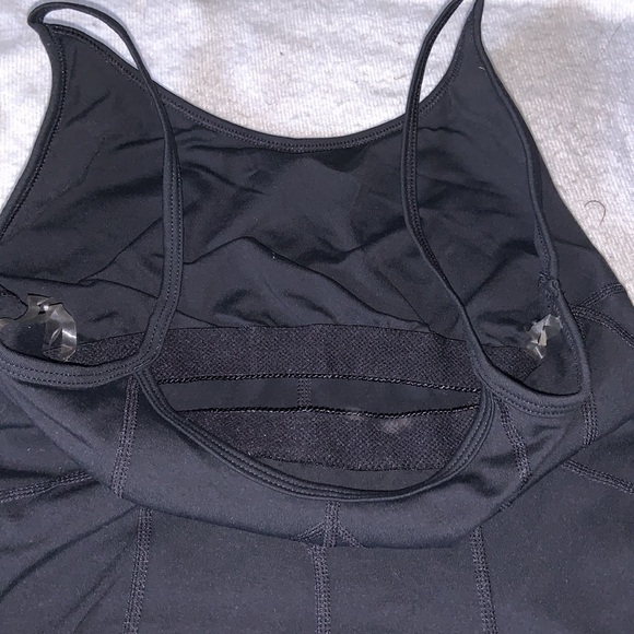 PrAna yoga tank top with spaghetti straps size small built-in bra, black - Picture 9 of 9